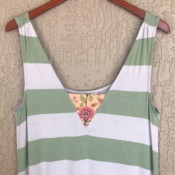 Matilda Jane Seaside Afternoon Floral Stripe Print Sleeveless Maxi Dress - Picture 3 of 12